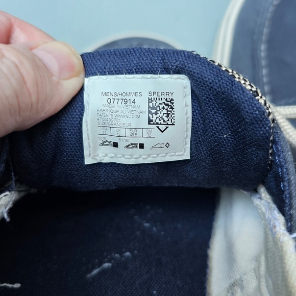 Sperry Halyard 2-Eye Boat Shoes, Men’s 14, EUC, blue canvas - Picture 10 of 13